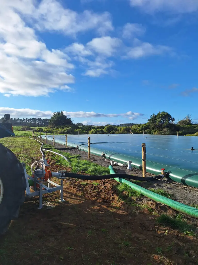 What Pumps are Needed for Effluent Bladders? 2 Nevada PTO Pump stirring a Bladder Tank through side port