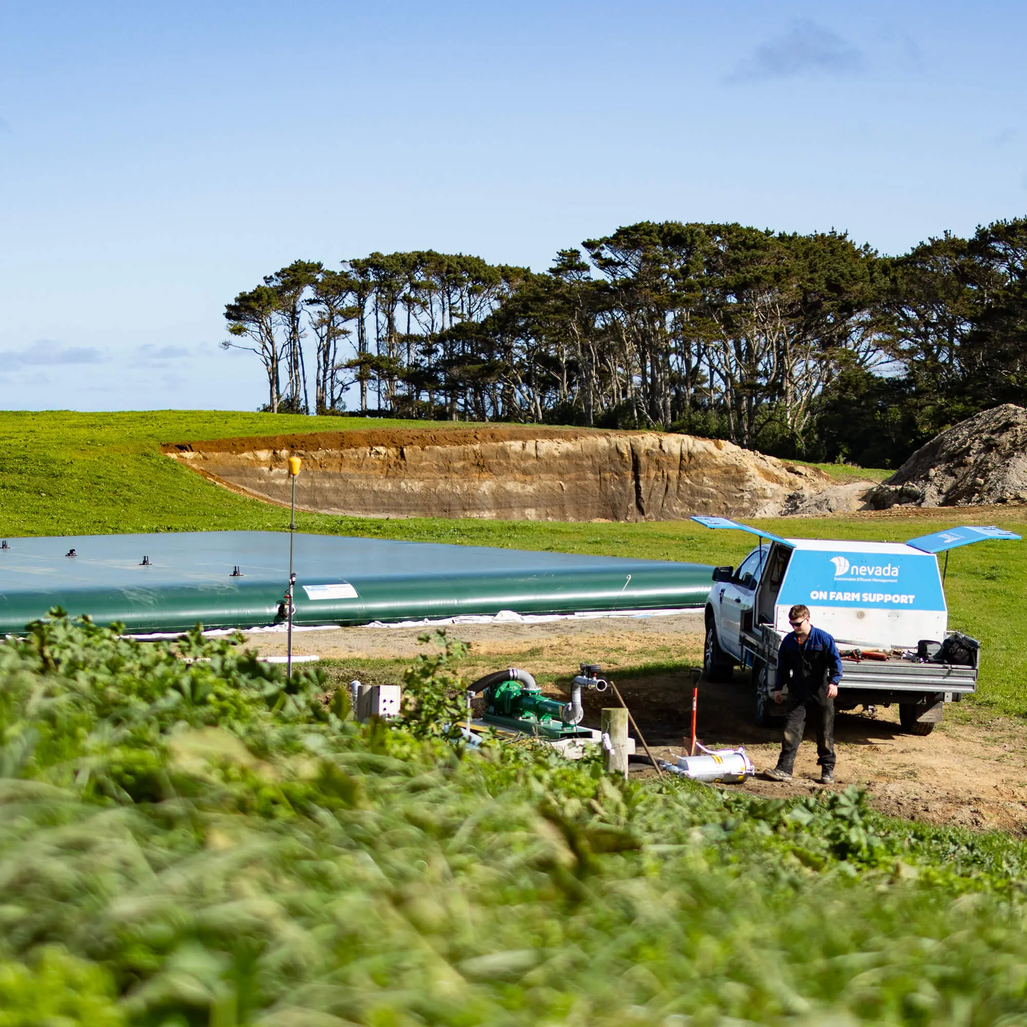 Effluent Management Systems 1 Nevada Bladder Tank and Service Ute on Farm, council compliance