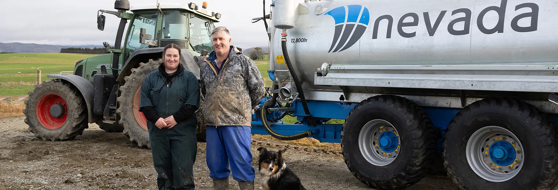 Ben and His Daughter Standing proudly infront of their Nevada Tandem Slurry Tanker
