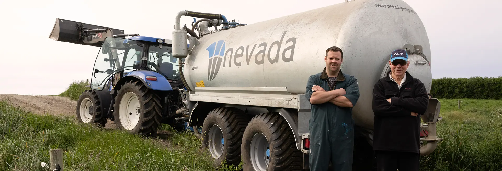 Ben and Ross Williams infront of their Nevada 10,000L Tandem Slurry Tanker