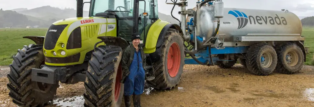 Dennis' Advice to Avoid Costly Mistakes with Effluent Management Systems 5 Dennis standing infront of his Nevada Tandem Slurry Tanker