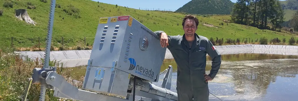 Ian Wanted His Pond Swirling 6 Ian Bell standing in front of his Nevada Electric Stirrer