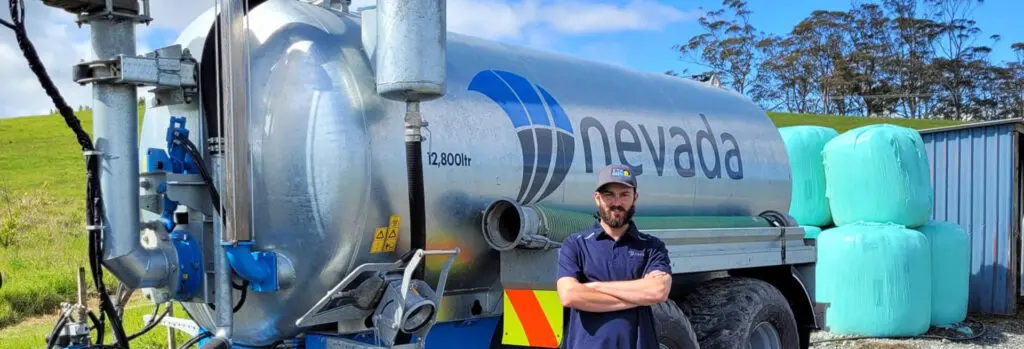 LJS Contracting’s Success in Effluent Spreading 3 Lars from LJS contracting standing proudly with his Nevada Slurry Tanker