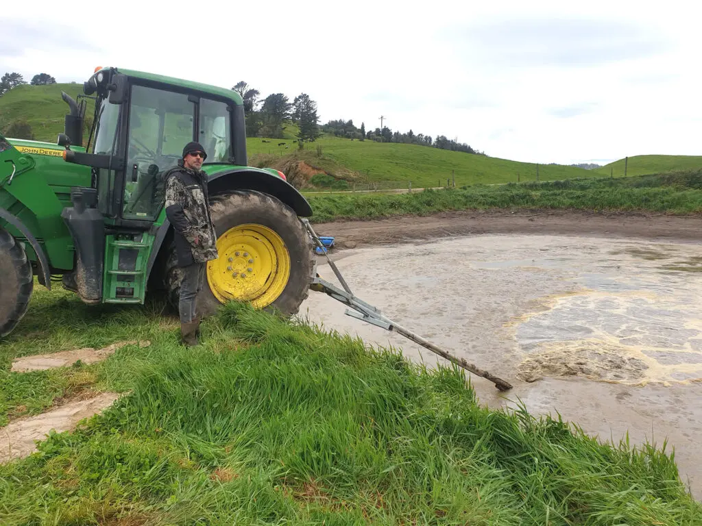 PTO Pond Stirrer: Glen Calls it the Rolls Royce of Pond Stirrers 1 Glenn standing by his Nevada PTO Stirrer in action