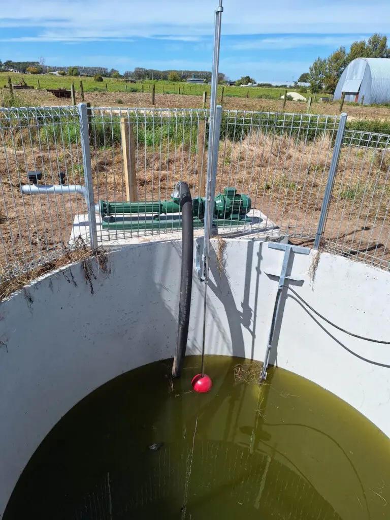 A PC pump is your best bet for maintaining the constant flow required for in-ground effluent irrigation systems, this setup is from a sump.