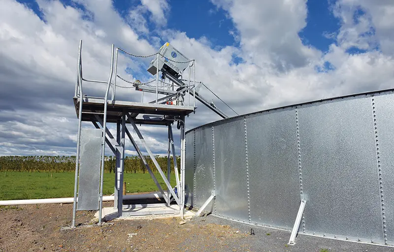 Nevada Pedestal at the side of an above ground effluent tank