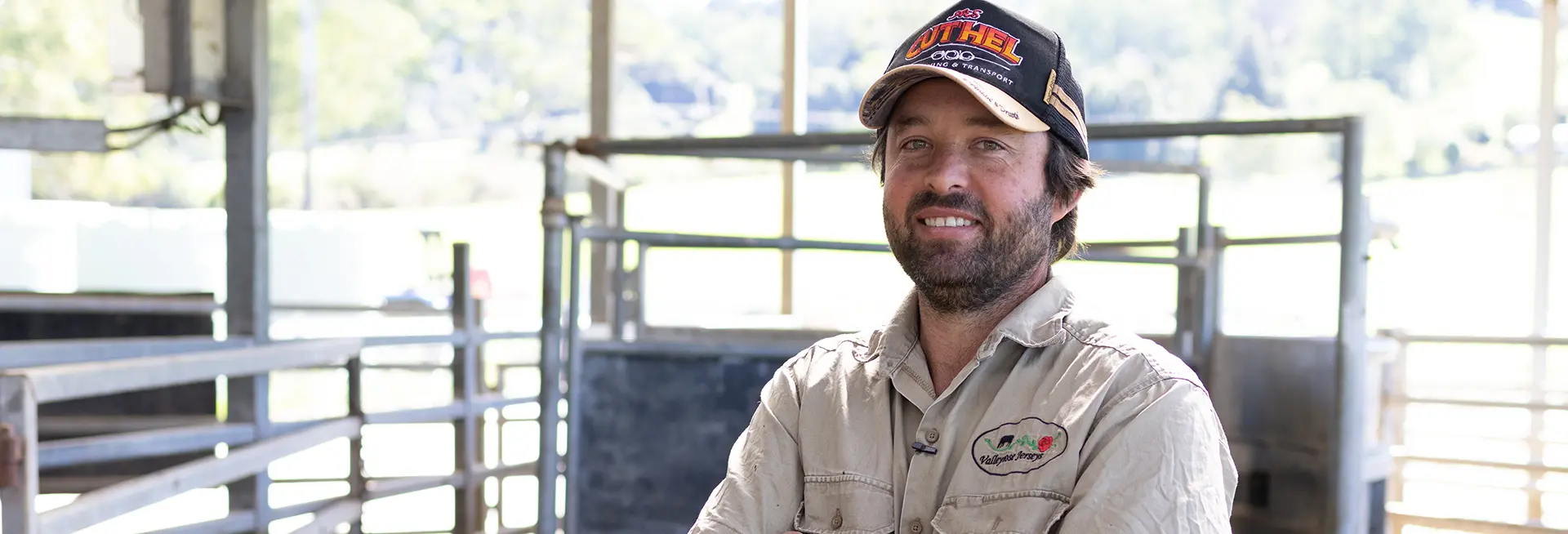Scott Connell from Dorrigo NSW inside his cow shed