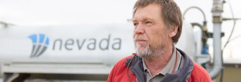 John Duindam from Deloraine TAS, standing proudly with his Nevada Slurry Tanker