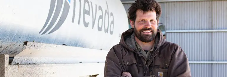 Scott Korpershoek from Forest in Tasmania, Australia with his Nevada Triple Axle Slurry Tanker