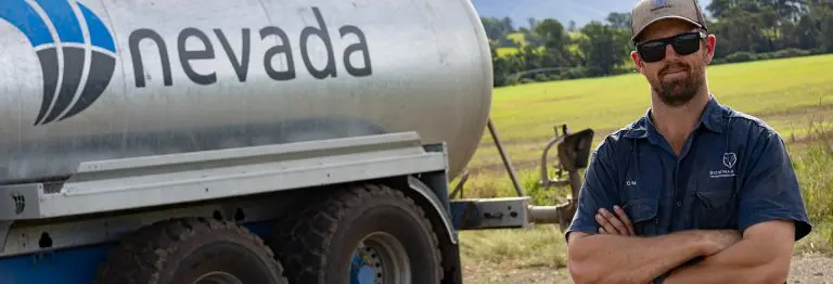 Tom Middlebrook with his Nevada Slurry Tanker