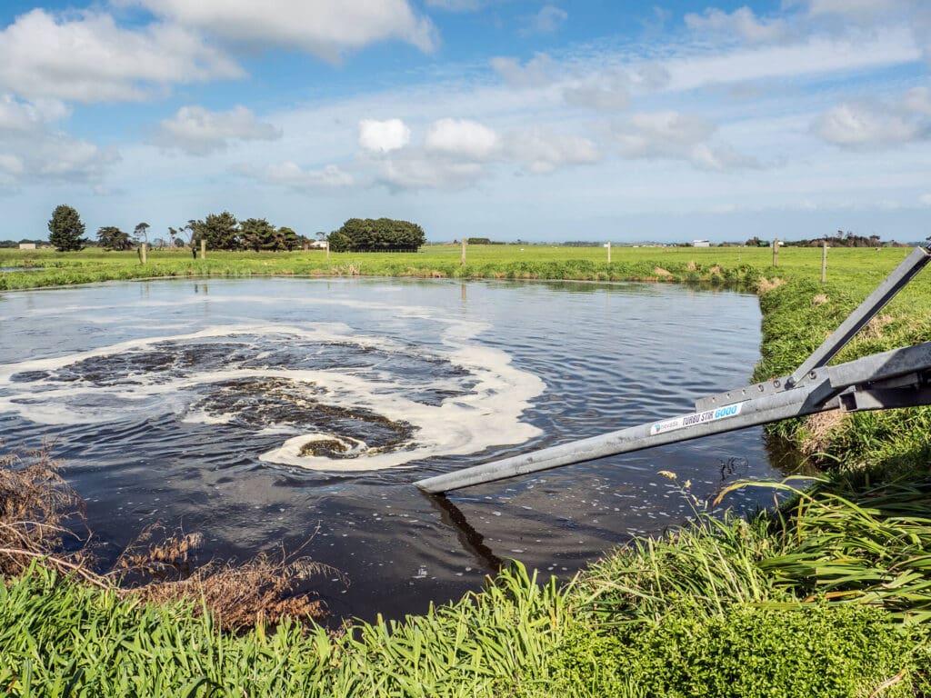 Nevada PTO TurboStir 6000 swirling in an effluent pond