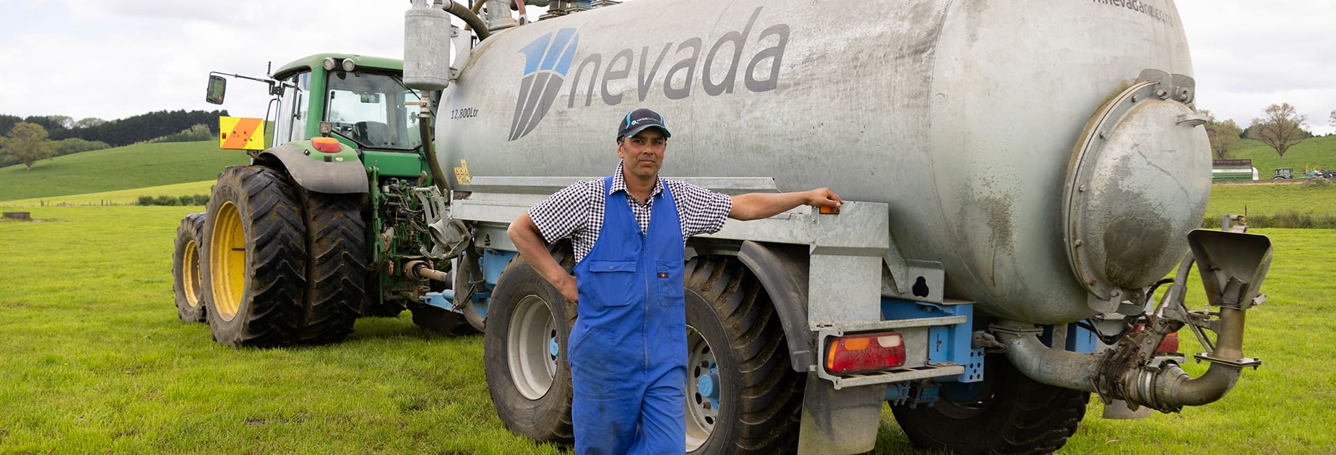 Fabian Pereira standing proud with his Nevada Tandem Slurry Tanker