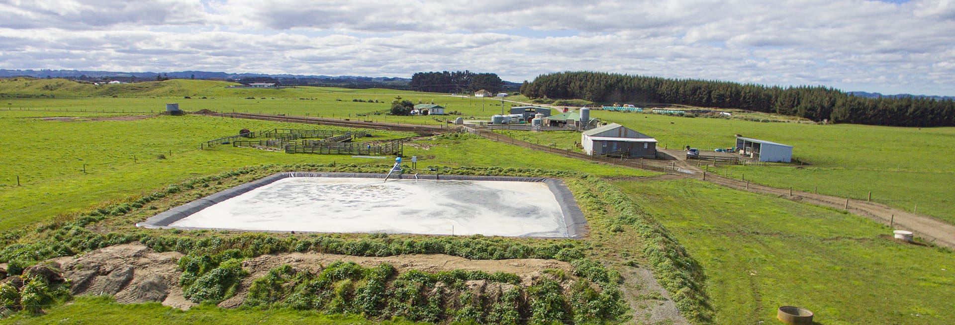 Drone shot of Alan Coburn's Dairy Effluent System
