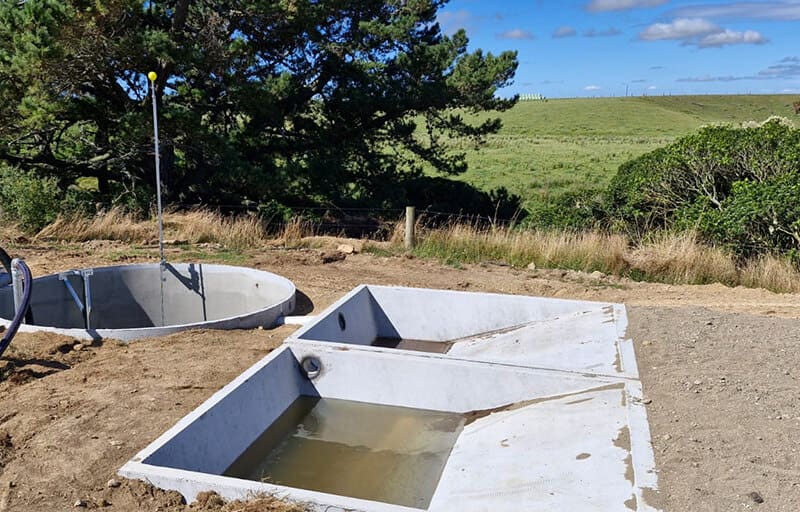 Nevada Concrete cast stone trap in situ