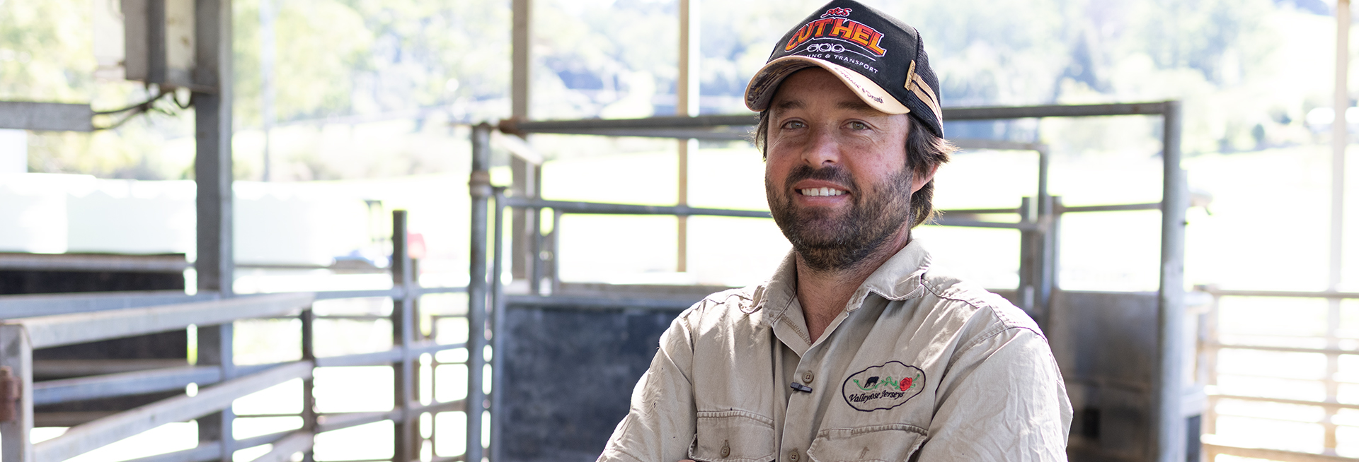 Scott Connell from Dorrigo NSW inside his cow shed