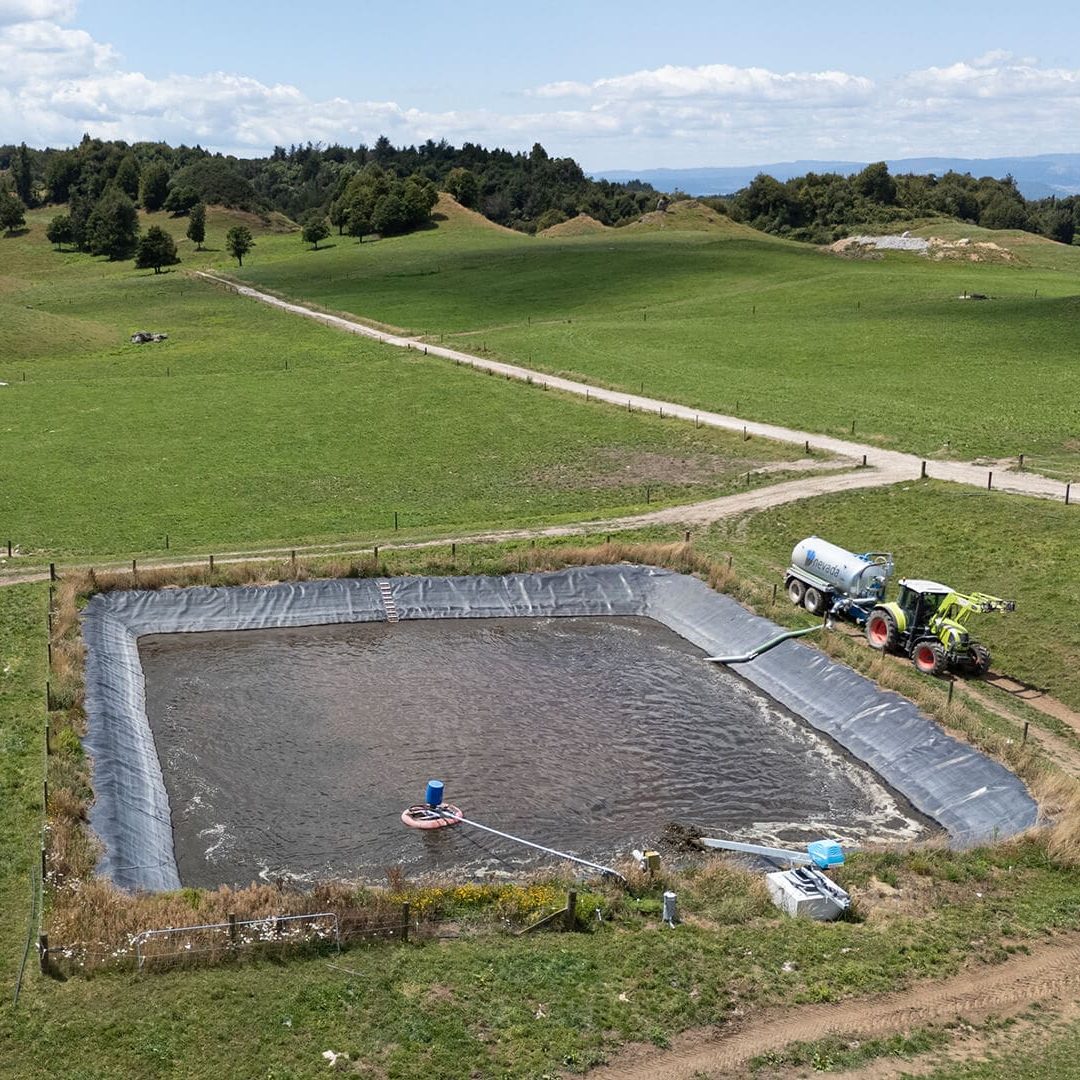 Managing Feed Pad Effluent 2 Lined Effluent pond with Nevada Slurry Tanker